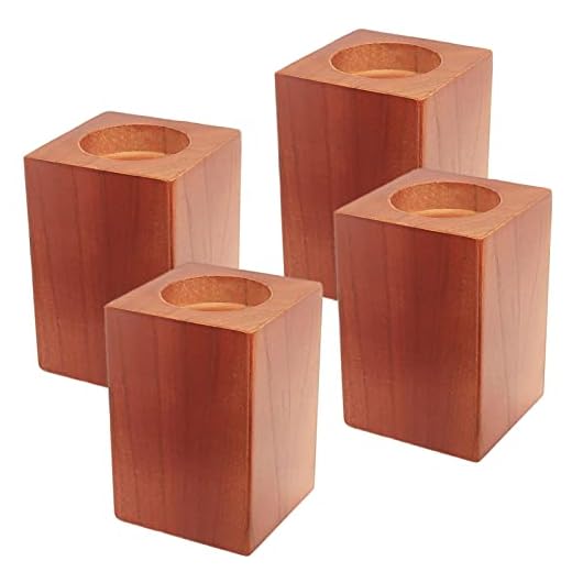 Kasiden Wood Bed Risers, Furniture Risers-Heights 4.5 Inch Heavy Duty Risers for Sofa, Table, Couch Chair, Supports up to 6,000 lbs,(Set of 4 Riser, Brown)