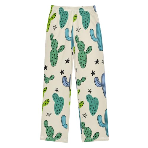 J JOYSAY Cactus Star Drawing Beige Pajamas Pants Soft Long Pajama Bottoms Lounge Sleep Pants Size S-XL