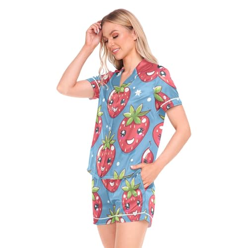 Ropa de dormir suave de manga corta con bolsillos para mujer 2