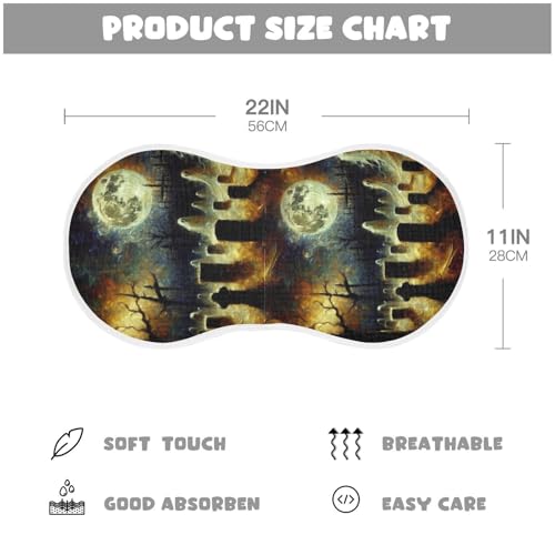 Muslin Burp Cloth for Baby 2PCS Halloween Oil Painting Graveyard Super Absorbent Burping Cloths, Bibs for Newborn Boys Girls4