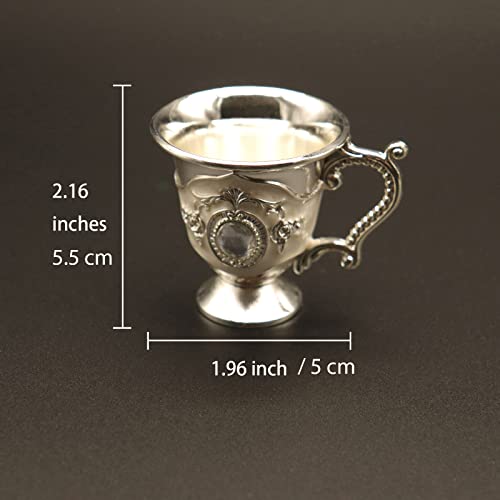 Minghezhi Turkish Tea Set, Large Size Vintage Turkish Coffee Set With Pot (11In/17.6Fl Oz/500Ml) Tray (12In) And 6 Cups For Home Decor Birthday Christmas Housewarming Wedding (Silver) #TOP2