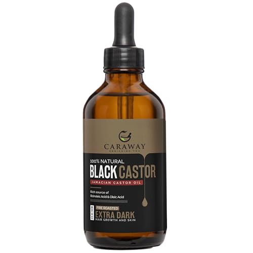 Image of Caraway Jamaican Black Castor Oil for Hair Growth, Eyelash & Eyebrow Care | Cold-Pressed, Pure & Organic | Scalp Massage & Skin Moisturizing | Face & Skin Care | 100ml / 3.4 oz