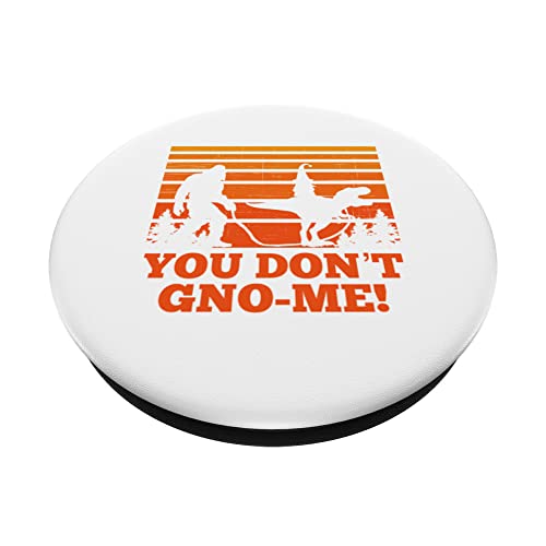 Sasquatch walking T-rex carrying a Gnome You Don't Gnome Me PopSockets Swappable PopGrip, Black - Image 2