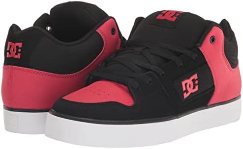 DC Men's Pure Mid Skate Shoe, Black/RED, 12 | Image 6