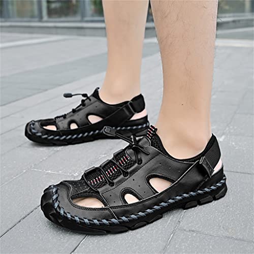 Men Shoes Climbing Fisherman Hiking Climbing Genuine Leather Water Trekking Sandals Outdoor Beach Slippers(46)4