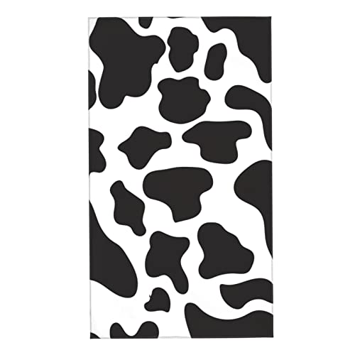 Qicenit Cow Pattern Hand Towel Black And White Super Soft Plush Highly Absorbent For Bathroom 15.7X27.5In #TOP1