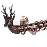 Material: Metal MO&SU Aleación De Aluminio Mudo Barra De Cortina, Retro Solo Tiro Curtain Rod Decorativo para Pesadas Cortinas Opacas -Cobre rojo-100cm/39in