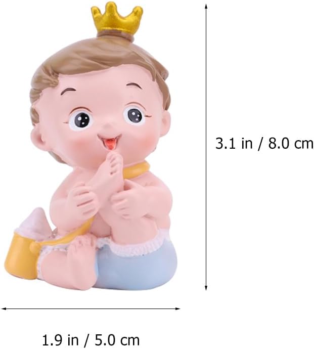 DOITOOL Baby Doll Cake Ornament 3.14X1.96X1.57In Cute Figurine Cake Decoration for Birthday Party Cupcakes and Desserts Safe Edible Topper