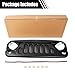 BEEYEO Front Grille, Wrangler Grille for 2007-2018 Wrangle JK/JKU 2 & 4 Door (Sports, Sahara, Freedom & Rubicon), Transformer W/Mesh Grille Matte Black Front Grill