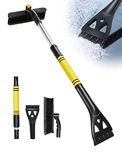 Rantizon Grattoir à glace extensible 3 en 1, nouvelle version 2022 de 81.3 cm, outil de déneigement avec poignée ergonomique en mousse, grattoir à neige robuste pour voiture SUV Cover