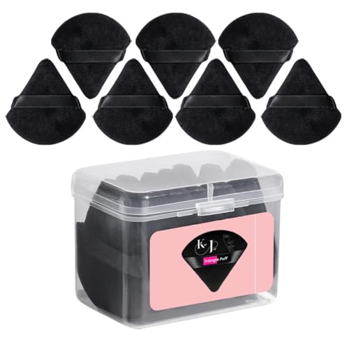 KALI JOY Makeup Puff 7pcs Triangle Sponge Puff Soft Washable Reusable for Wet Dry Foundation Loose Powder Face & Eyes Contouring (Black)