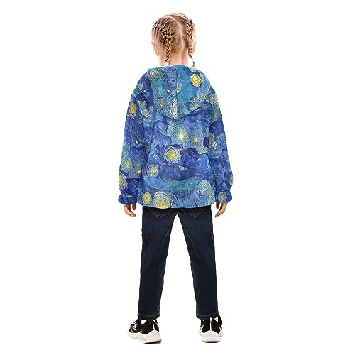 Blue Starry Night Boys Fleece Hoody Jacket Zip Up Coat Warm Fall Winter Plush Jacket Long Sleeve Outerwear4