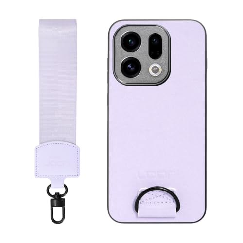 LOOF STRAP-SHELL �{�v ���U�[ �X�g���b�v�t�� �X�}�z�P�[�X for OPPO Find X9 �p �P�[�X �J�o�[ �X�}�z�V�����_�[ �X�g���b�v �X�g���b�v�z�[�� �V���v�� �����h�~ �ϏՌ� ���^ �y�� �n���h�X�g���b�v [�V���[�g/���x��