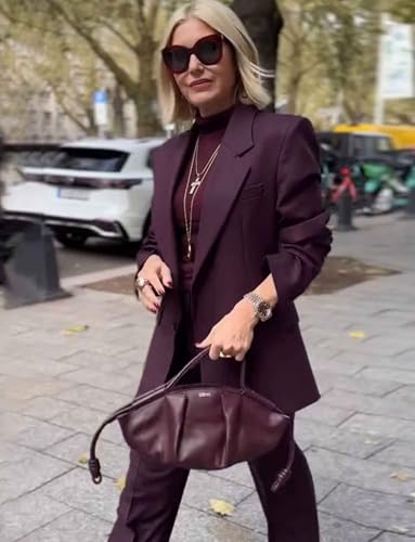 Women's Suit Formal Notch Lapel Jacket and Pants Casual Daily Two Pieces Outfits2