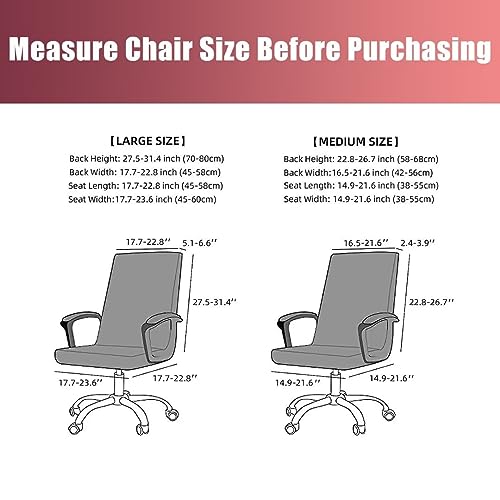 Image of SARAFLORA 2 Pack Office Chair Cover, Stretchable Desk Chair Cover Removable Computer Chair Cover for Office Chair with Zipper Universal Spandex Rotating Chair Cover Anti-dust Chair Slipcover,Black
