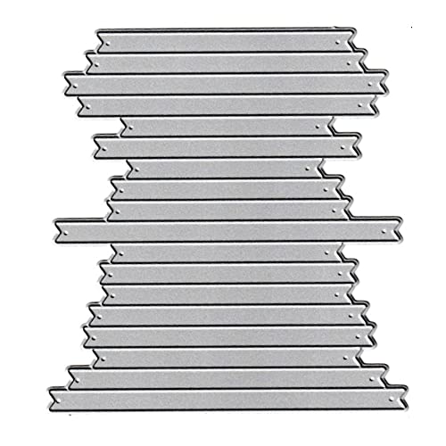 18 pcs Banner Cutting Dies, Ribbon Lable Layering Bookmarks Die Cuts Embossing Stencils Template Mould for Card Scrapbooking and DIY Craft Album Paper Card Decor
