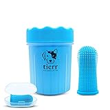 tierr® Pfotenreiniger für Hunde | Entfernt Dreck & Schmutz von Hundepfoten (Größe S + Hundezahnbürste)