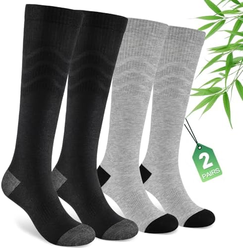 Compression Socks for Women & Men, 2 Pairs Bamboo Viscose 15–20mm...