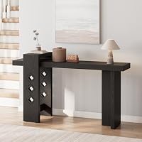 S.E.C.D 63" Modern Console Table for Entryway, Decorative Long Entrance Sofa Table, Wood Geometric Cutout, for Living Room, Foyer, Hallway, Black — image 5