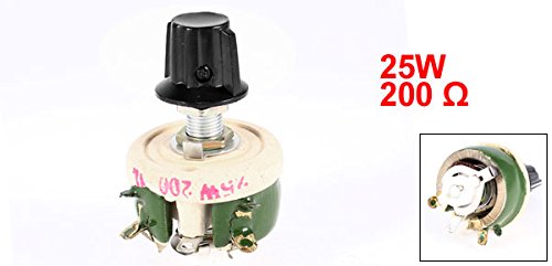 uxcell a13082000ux0950 25W 200 Ohm Round Ceramic Wirewound Potentiometer Variable Resistor