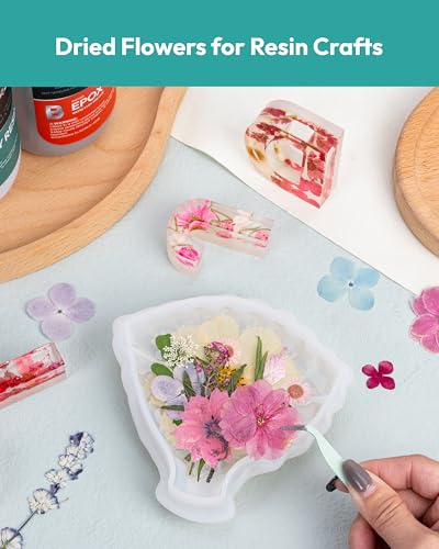 Dried Flowers for Resin, Resiners Dried Flowers for Candle Making Red Real Natural Pressed Flowers Dry Leaves Kit for DIY Crafts Resin Soap Scrapbook Supplies Card Making Jewelry (Baby Pink 150PCS)