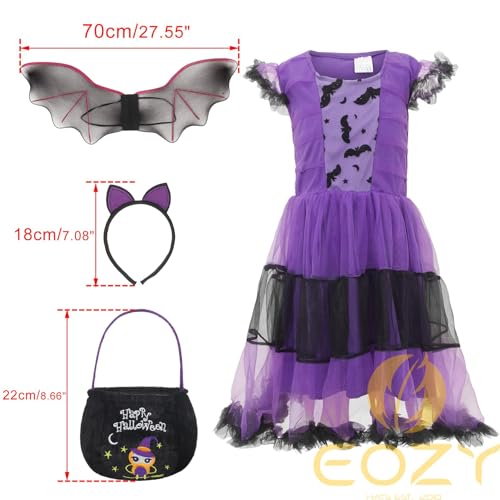 Disfraz completo de murciélago para niñas Halloween miniatura 6