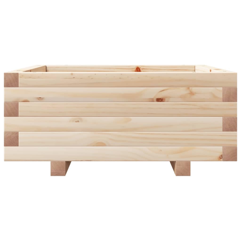 Donica ogrodowa z litego drewna sosnowego 60x60x26,5 cm duża skrzynka na kwiaty warzywa zioła stabilna rama drewniana dekoracyjna do ogrodu tarasu balkonu