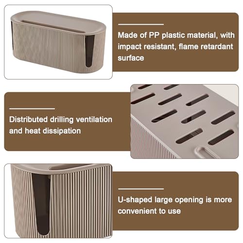 Kabelbox, Kabel Organizer Box Mit Deckel, Groß Kabelmanagement Box, Multifunktional Kabel Aufbewahrungsbox, PP-Kunststoff Steckdosenbox zum Kabel Verstecken für Kabe, Steckdosenleisten