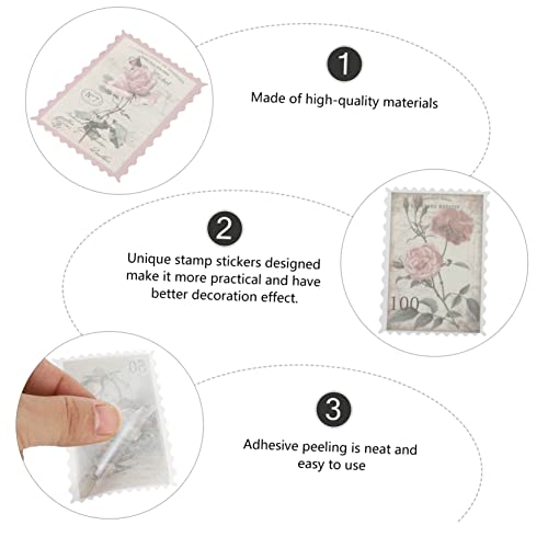 COHEALI 360 Folhas Pacote De Adesivos De Selos Material De Papel Decalque De Selo Postal Decoração D