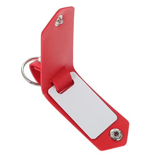 TOVINANNA Leather Photo Keychain Heat Transfer Capability for Valentine Day Portable Keyring for Photos and Cards Leather Design for Personalization