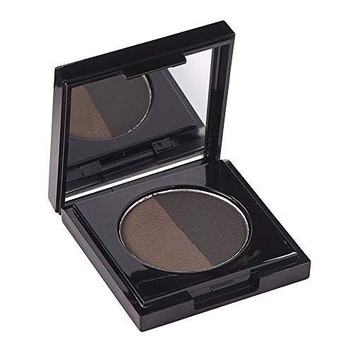Arches & Halos - Duo Luxury Brow Powder - Dark Brown - Eyebrow Styling Cosmetics Palette, Powder, Tinting, Contouring, Precise Brow Definer - Hypoallergenic, Vegan - .088 Oz, Dark Brown #TOP8