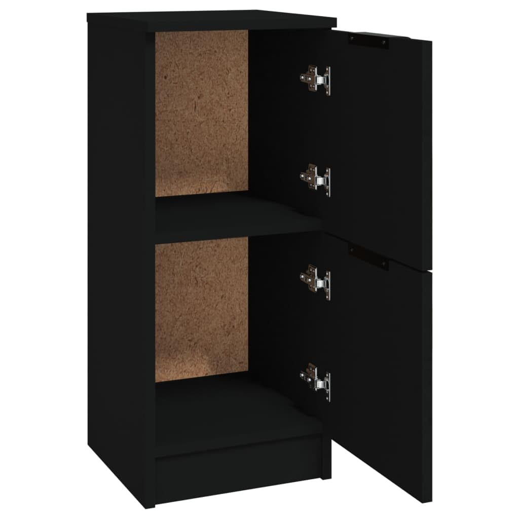 vidaXL Buffets 2 pcs Noir 30x30x70 cm Bois d'ingénierie, Armoire, Meuble de Rangement, Buffet, Meuble, Meuble d'appoint, Organisateur de Maison