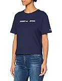 geknöpfter Schlitz Tommy Hilfiger Damen Tjw Modern Linear Logo Tee Hemd, Twilight Navy, M