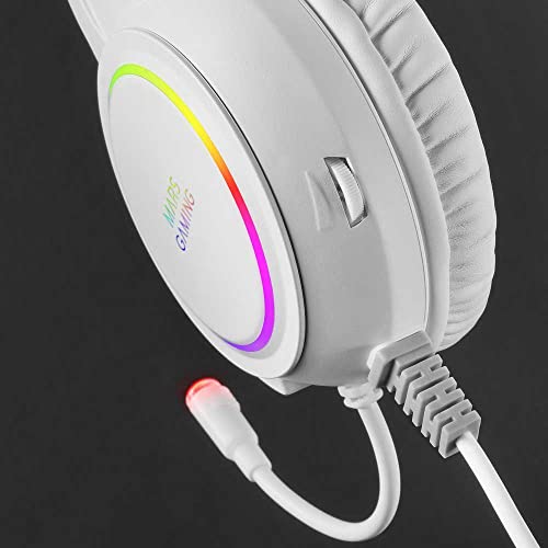 Mars Gaming MHRGBW, Cuffie Chroma RGB Flow, Microfono Professionale, Suono Spaziale, Bianco - 5