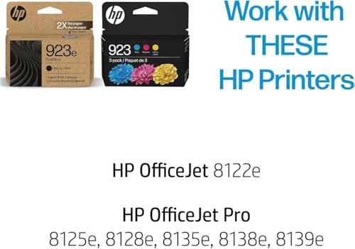 HP Original 923e EvoMore Black / 923 Tri-Color Ink Cartridges (2-Pack) | Works with Printer Series: OfficeJet 8120, OfficeJet Pro 8130 | Carbon Neutral | C84QYLN - image 2