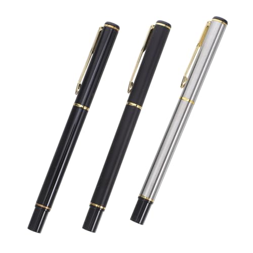 HOMSFOU 3個携帯用書道ペン ソフトチップ ステンレス製詰め替え式 筆ペン 書道練習用 漢字練習 水墨画 筆記用