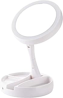 مصباح مرآة LED دائري قابل للطي مع مرآة مزدوجة