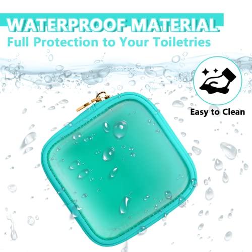 Uixizq Clear Mini Makeup Bag For Purse, Small Nylon&Pvc Cosmetic Travel Bag Tsa Approved Toiletry Bag With Zipper, Preppy Transparent Makeup Travel Bag Coin Purse For Women Men Girls(Mini-Mint Green) #TOP3