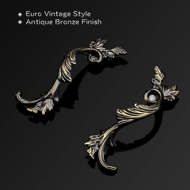 Miniatura 3 de Probrico Tiradores de cajón de 2.5 pulgadas (2.520 in) estilo vintage para puertas de gabinetes de cocina, cajones y armarios de forma rizada,