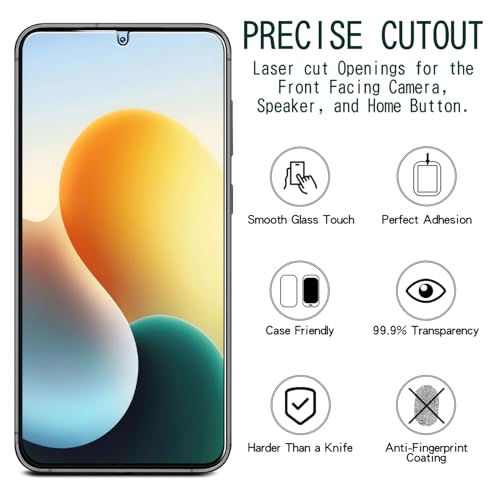 Image of KAREEN 2+2 Pack Screen Protector for Samsung Galaxy S25 Plus Tempered Glass Film with Camera Lens Protector, Fingerprint Unlock Support, Anti Scratch, Bubble Free, Case Friendly