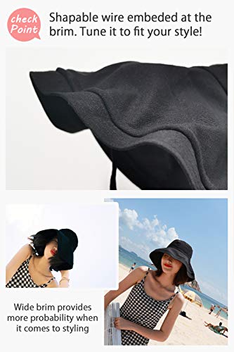 image for DRIONO Wide Brim Bucket Hat - UPF50+ Protection Travel Beach Sun Hat w