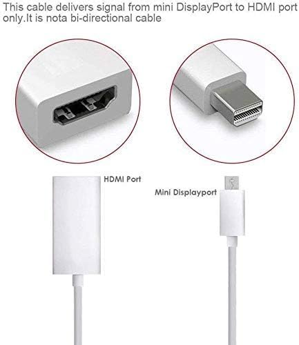 Image of Mini Displayport To Hdmi, Mini Dp To Hdmi Full Hd Adapter (Thunderbolt Compatible) Gold-Plated Cord Compatible For Macbook Pro, Macbook Air, Mac Mini, Microsoft Surface Pro 3 /4