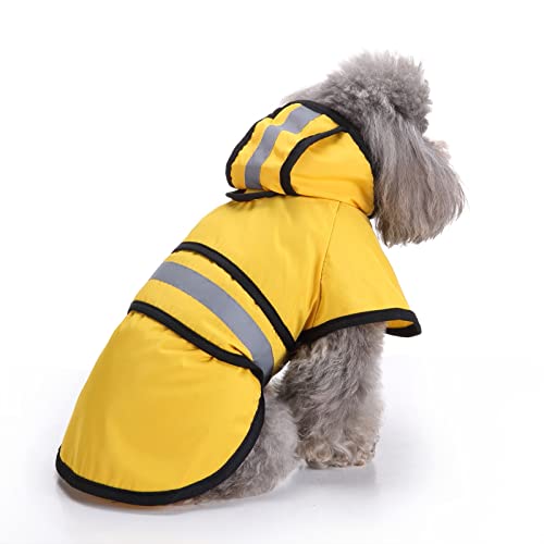 Jdefeg Dog Wheelchair Small And Small Large Hooded Raincoat Medium Reflective Hook&Loop Dog Raincoat Pet Pet Clothes Sweater For Dog(Yellow,Small) #TOP1