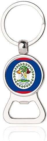 Belize Flag Beer Bottle Opener Metal Glass Crystal Keychain Travel Souvenir Gift Keyring Accessories image 3