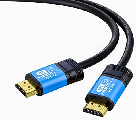 SHAFI 8K 2M HDMI Cable | 8K@60Hz 48Gbps | Dolby Vision HDTV, 3D Support, Ethernet | eARC | Dynamic UHD HDR HDCP 2.3 | HDMI Connector Compatible with Laptop, PS5 HDMI 2.1 Cable, LG TV, Roku TV - Blue