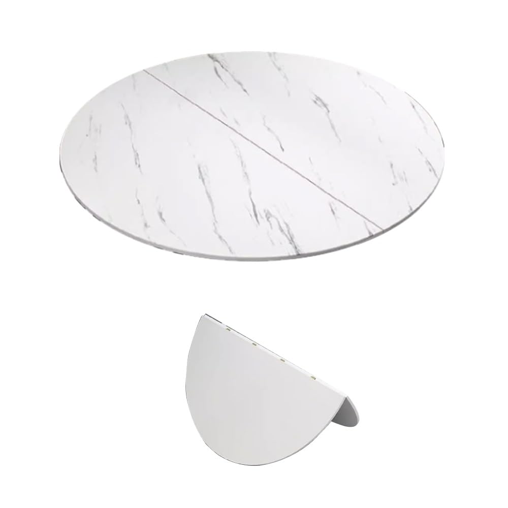 Table pliante ronde en marbre blanc 40 cm, créez des moments magiques partout chez vous