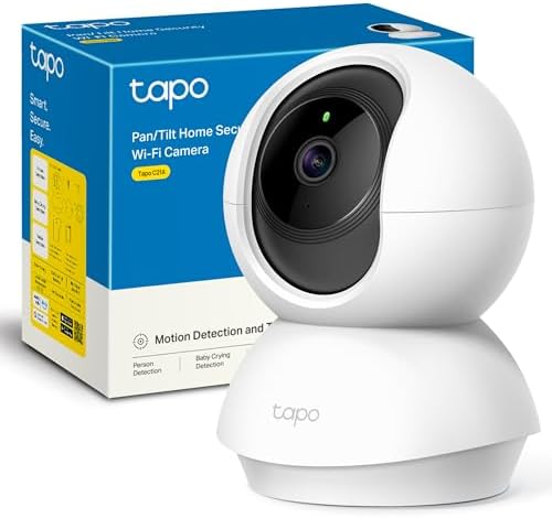 Tapo 2K(3MP) Cámara de vigilancia WiFi Interior 360° C21A, visión...