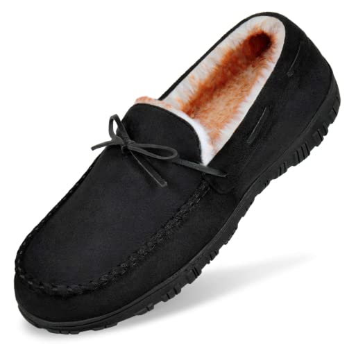 Image of MIXIN Mens Slippers Indoor Outdoor Memory Foam House Shoes Anti-Slip Moccasins Slippers for Men