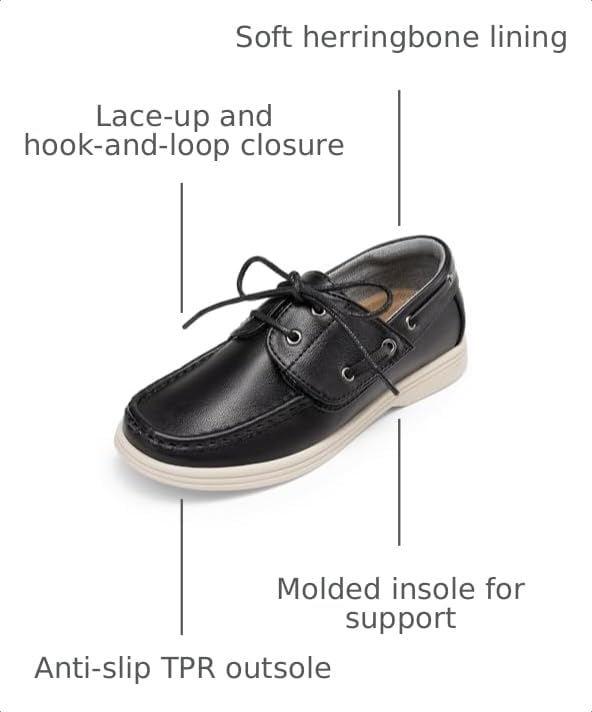 Image of DREAM PAIRS Boy's Loafers Boat Dress Shoes | Classic Moccasin Toe Comfortable Kids Toddler Formal School Slip on Casual Wear