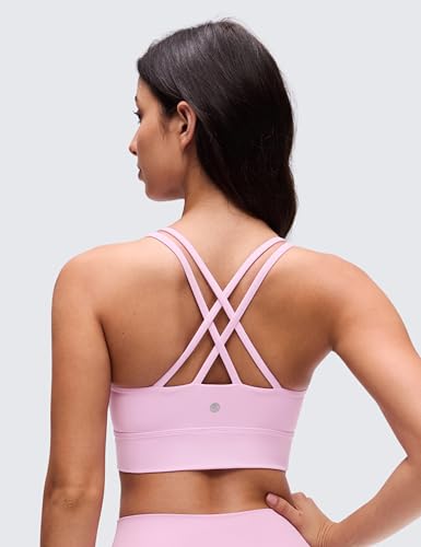 Image of CRZ YOGA Softness Mold Butterluxe Sports Bras | Molded Cup, Light Support, Yoga, Extremely Soft, Longline, Strappy Back, Scoop Neck, for Women